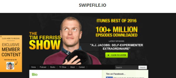 Lassen Sie sich von SwipeFile.io inspirieren.