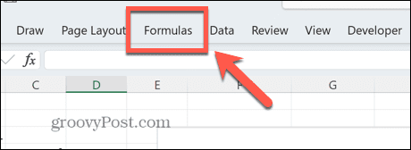 Menü Excel-Formeln