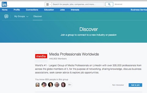 LinkedIn Gruppe entdecken