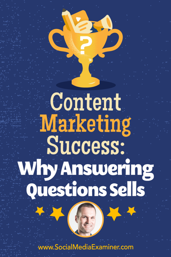Erfolg beim Content-Marketing: Warum das Beantworten von Fragen Verkauft mit Erkenntnissen von Marcus Sheridan im Social Media Marketing Podcast.