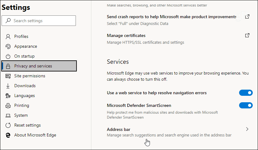 2 Datenschutz und Dienste von Chromium Edge