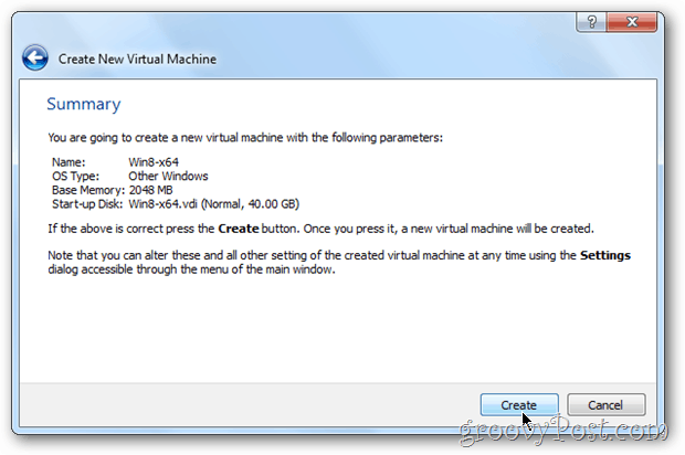 VirtualBox-Zusammenfassung VM Windows 8