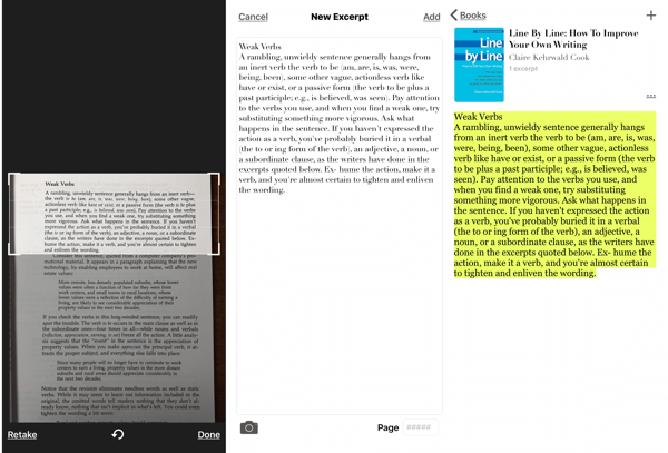 Auszug - Die Book Highlighter iOS App, wie man einen Screenshot der Passage aus dem Buch macht