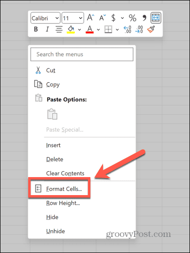 Zellen im Excel-Format