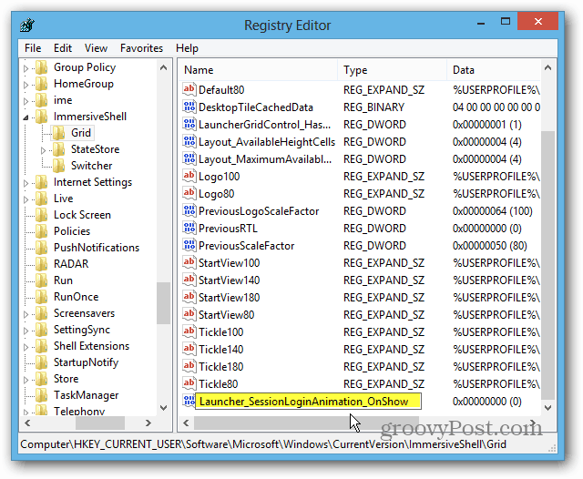 Windows 8-Registrierungs-DWORD-Wert