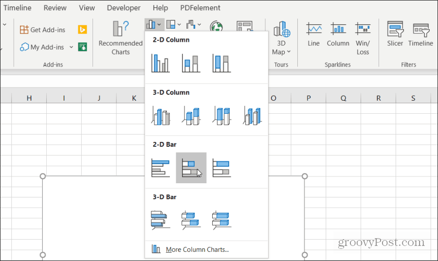 gestapeltes Diagramm in Excel einfügen
