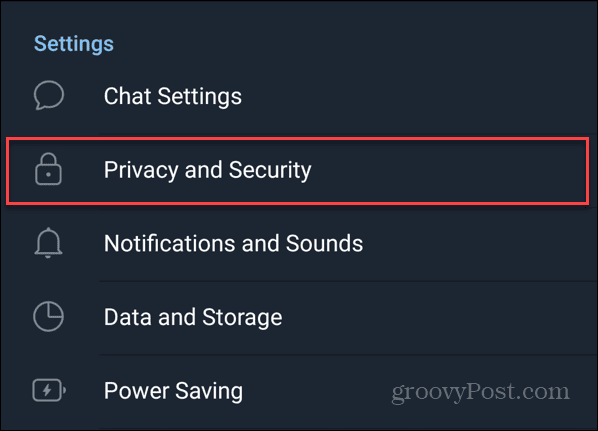 Datenschutz- und Sicherheitseinstellungen in Telegram auf Android