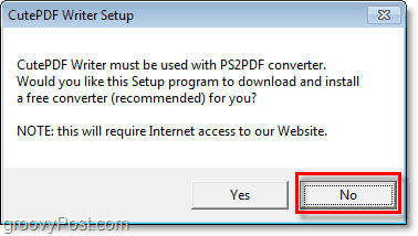 Vermeiden Sie die Installation von PS2PDF in Windows 7