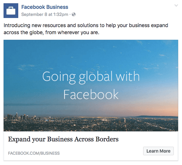 Facebook für das globale Geschäft