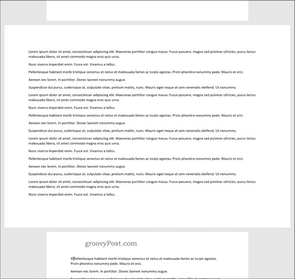 Ein Word-Dokument mit mehreren Seitenlayouts