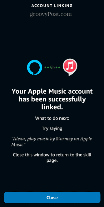 Alexa Apple Music-Konto verbunden