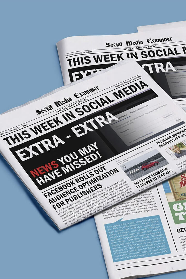 Facebook-Zielgruppenoptimierung für Publisher: Diese Woche in Social Media: Social Media Examiner