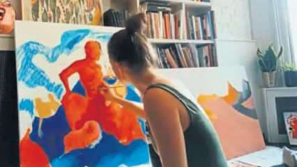 Yasemin Allen verbringt seine Quarantänetage damit, zu Hause Kunst zu machen