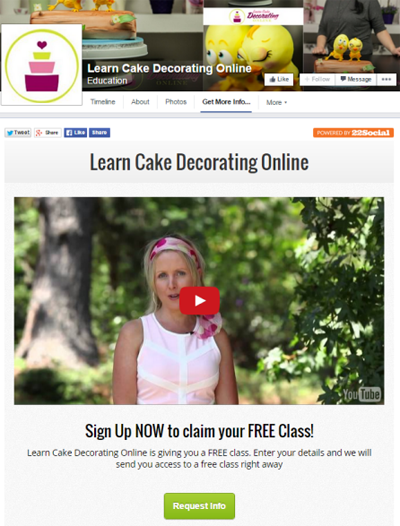 lerne Kuchen dekorieren online Facebook App
