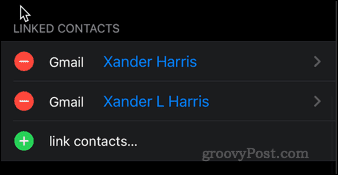 Verknüpfte Kontakte auf dem iPhone