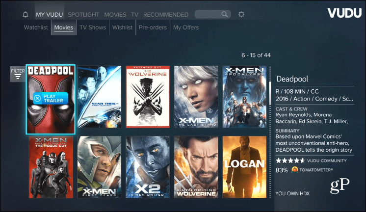 Vudu Xbox One Filme überall