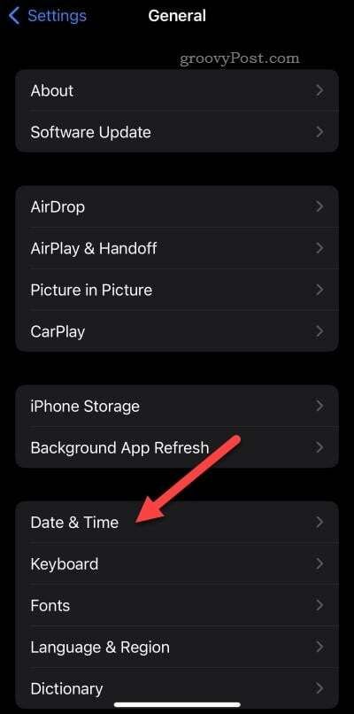 Datums- und Uhrzeiteinstellungen für das iPhone