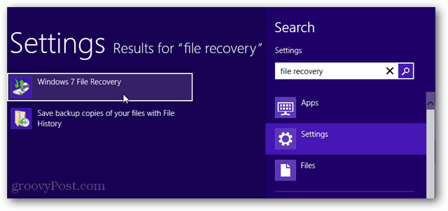 Suche Metro Windows 7 Dateiwiederherstellung