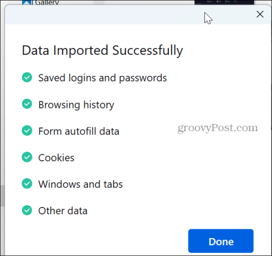 Daten erfolgreich importiert