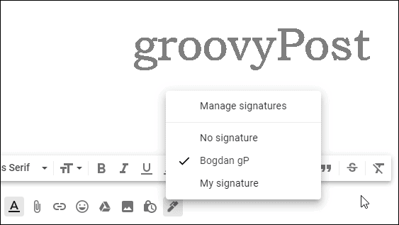 Wählen Sie die Einstellungen für mehrere Google Mail-Signaturen