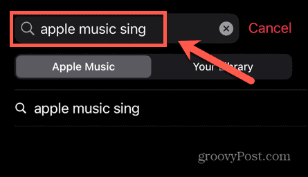 Apple Music Sing-Suche