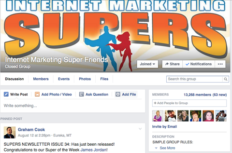 Internet-Marketing Superfreunde Facebook-Gruppe
