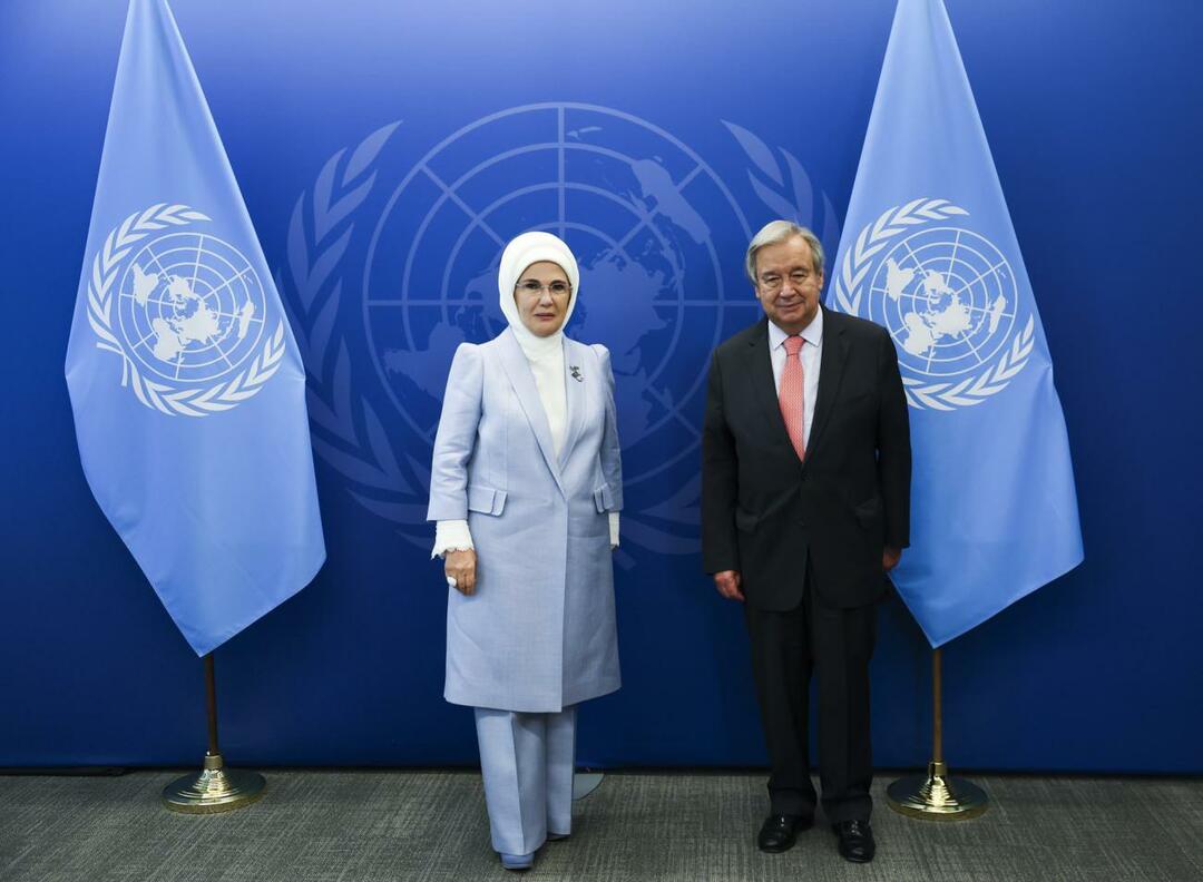 UN-Generalsekretär und Emine Erdoğan unterzeichneten eine Erklärung des guten Willens