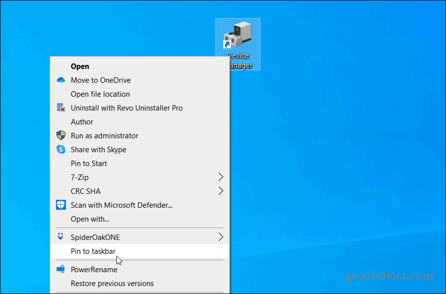 Pin zum Starten oder Taskleiste Windows 10