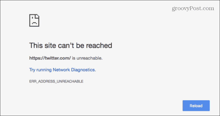 Beheben Sie Err_Address_Unreachable in Chrome