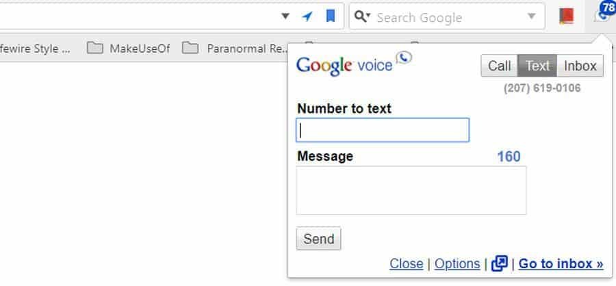Google Voice Chrome-Erweiterung