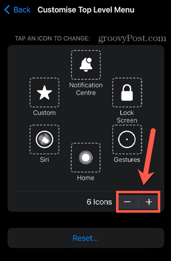 Assistive Touch-Symbole hinzufügen oder entfernen