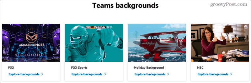 Hintergrund-Website für Microsoft Teams