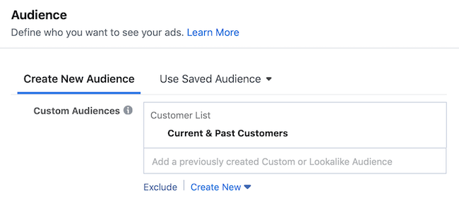 Schritt 2 zum Einrichten einer Facebook-Engagement-Kampagne zur Förderung der Kundenumfrage
