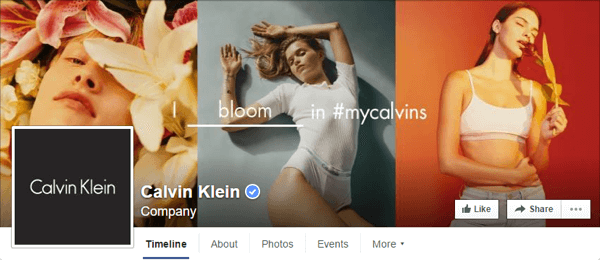 Facebook Titelbild Calvin Klein