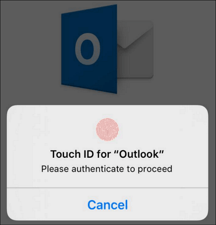 Berühren Sie ID Outlook iPhone