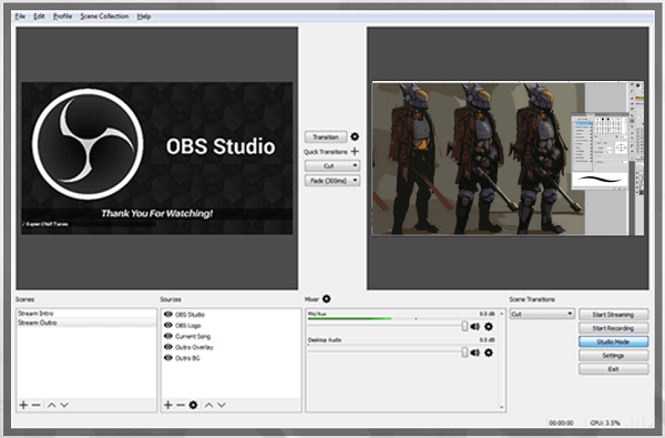 OBS Studios ist eine gute, kostenlose Live-Übertragungsoption.