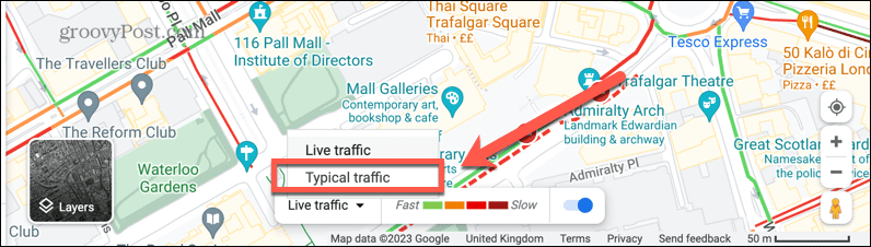 Google Maps typischer Verkehr