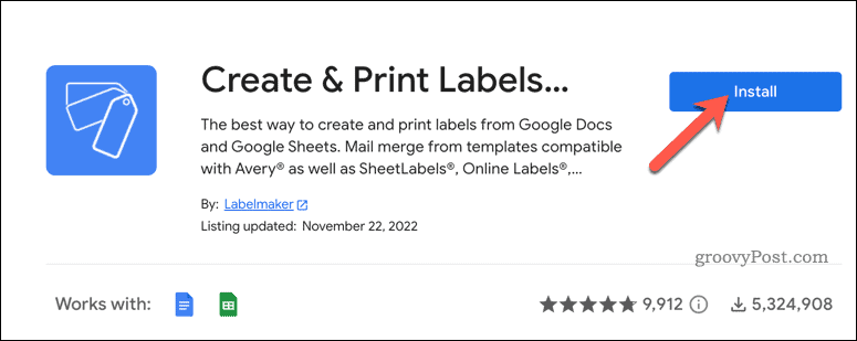 Label-Add-on in Google Docs installieren