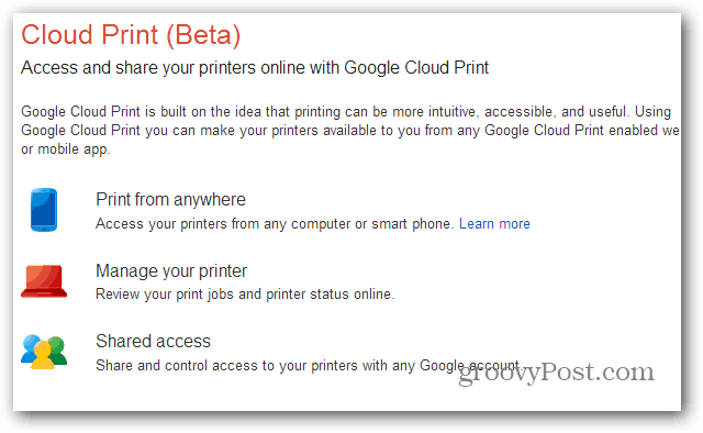 Drucken Sie vom Nexus 7 über Google Cloud Print