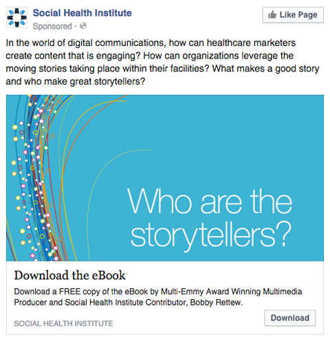 Social Health Institute Facebook-Anzeige