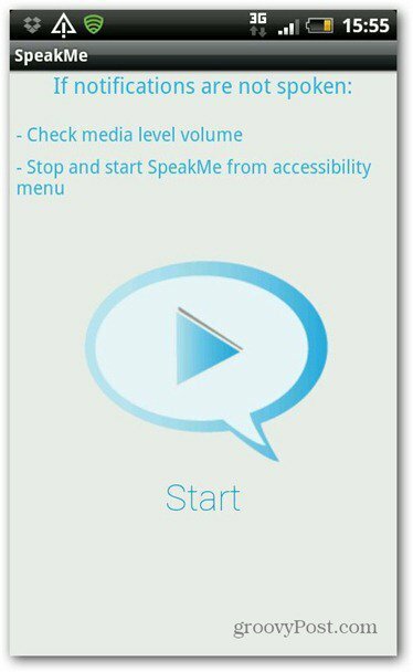 SpeakMe für Android Start