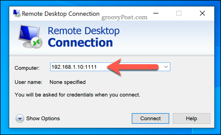 Herstellen einer Windows-Remotedesktopverbindung über einen benutzerdefinierten RDP-Port