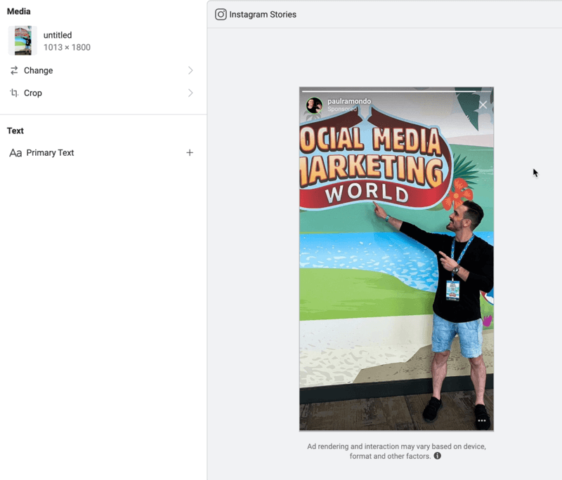 Bearbeiten Sie die Platzierung von Instagram Stories im Facebook Ads Manager