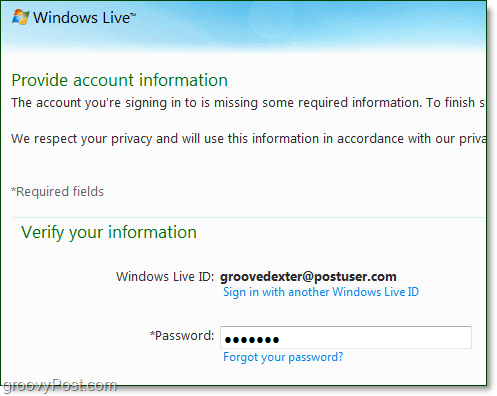 Ändern Sie das Windows Live Domain-Passwort