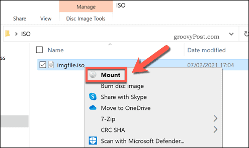 Mounten einer ISO-Datei im Windows-Datei-Explorer