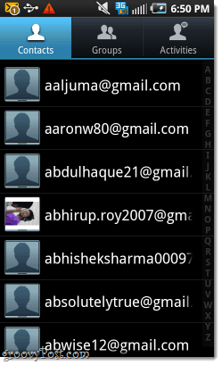 Tonnen von E-Mail-Kontakten in einem Android-Handy