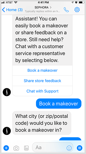 Mit einem Messenger-Bot qualifiziert Sephora Leads für Makeover-Termine.