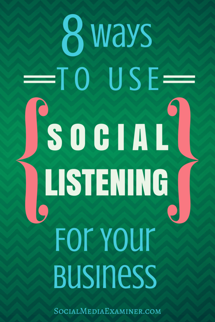 8 Möglichkeiten, Social Listening für Ihr Unternehmen zu nutzen: Social Media Examiner