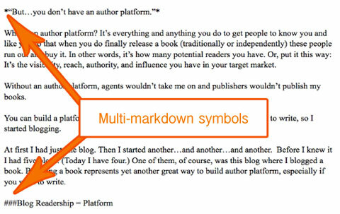 Multimarkdown-Symbole im Text