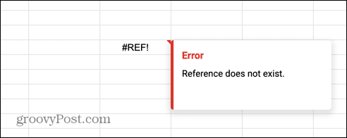 Google Tabellen-Referenzfehler